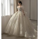 ウェディングドレス 二次会 ロングドレス 結婚式 高級感 キラキラ プリンセスラインドレス お嫁さん エレガント 海外挙式ドレス 前撮り 大きいサイズ|小きいサイズ パーティードレス ロングワンピース 演奏会用ドレス 編み上げ 着痩せ オーダーメイド 新作