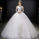 ウェディングドレス 二次会 プリンセスラインドレス 結婚式 高級感 ロングドレ オフショルダー 編み上げ パーティードレス エレガント ブライダル お嫁さん フォーマルドレス キラキラ 前撮り 披露宴 撮影 大きいサイズ おしゃれ ビーチフォト オーダーメイド 新作
