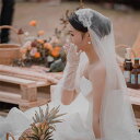 ホワイト レース ウェディングベール ウエディングベール 花嫁 結婚式 教会挙式 披露宴 ウェディング小物 海外旅行 二次会 フォトウェディング 80cm-10...