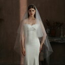 ウエディングベール ウェディングベール ミドルベール コーム付き 2層 ブライダル 結婚式 二次会 披露宴 花嫁 海外挙式 前撮り フェイスアップベール ヘアア...