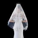 結婚式 2層 ウエディングベール コーム付き ミドルベール 安い レース 二次会 ブライダル 花嫁 披露宴 ウェディングベール ウェディング小物 ヴェール ベー...