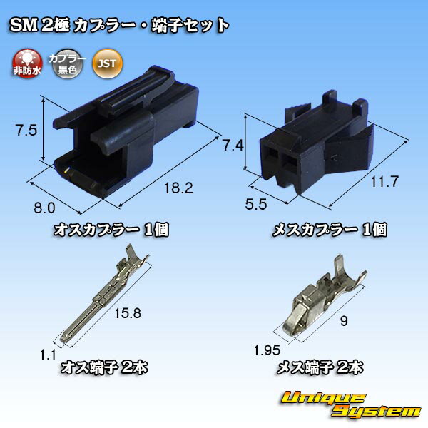 JST 日本圧着端子製造 SM 2極 カプラー 端子セット 10個セット