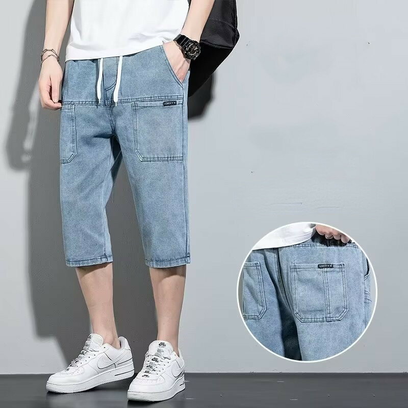 Rakuten - クロップドパンツ デニム メンズ デニムパンツ 7分丈 メンズ ハーフパンツ メンズ ひざ下 ショートパンツ デニム 7分丈 デニムパンツ
