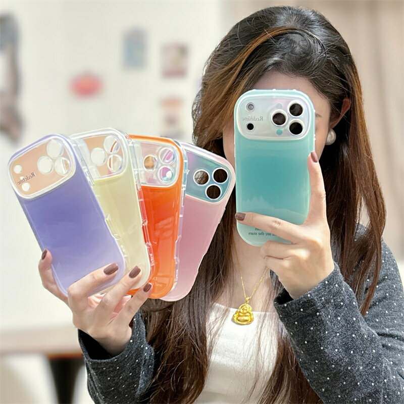 Rakuten - iPhone17promax iPhone17ケース iphone16ケース iphone14ケース スマホケース アイフォン15ケース iPhone16 Pro Max ケース 韓国 おしゃれ グラデーション レーザー かわいい かわいいケース 可愛い丸型
