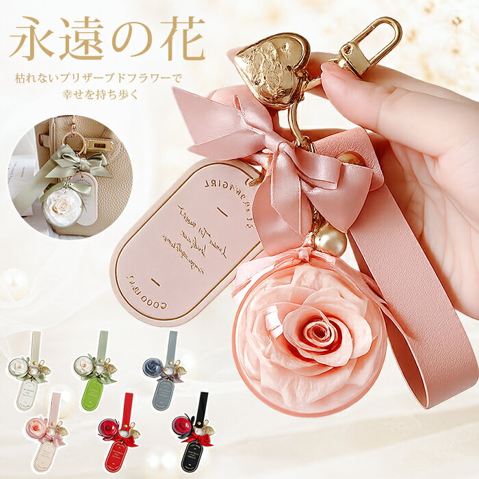 Rakuten - プリザーブドフラワー キーホルダー( 花言葉 愛しています ) 花 女性 母 祖母 女友達 おしゃれ お花 送別会 結婚祝い 結婚記念日 妻 お見舞い 誕生日 プレゼント クリスマス 母の日 枯れない花