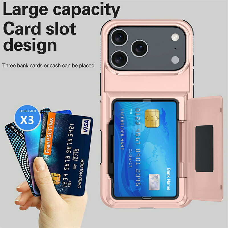 Rakuten - iPhone17 ケース 背面カード iPhone17Pro iPhone16 ケース カード収納 iPhone air iPhone17 ProMax 耐衝撃 Phone16 Pro iPhone15 Plus マホケース iPhoneケース