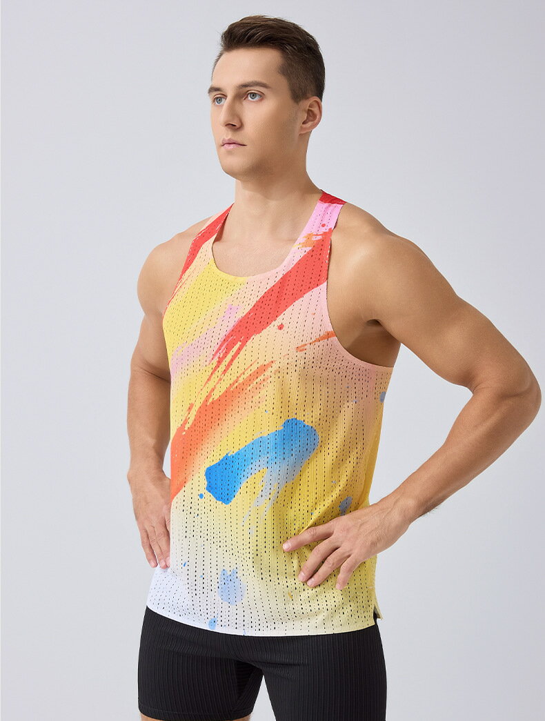 Other - ランニングシャツ タンクトップ マラソン ランニング ベスト スポーツベスト メンズ 涼しい 速乾 通気性　メッシュ メッシュタンクトップ 吸汗速乾 スポーツ ノースリーブシャツ 男性 ランニングウェア