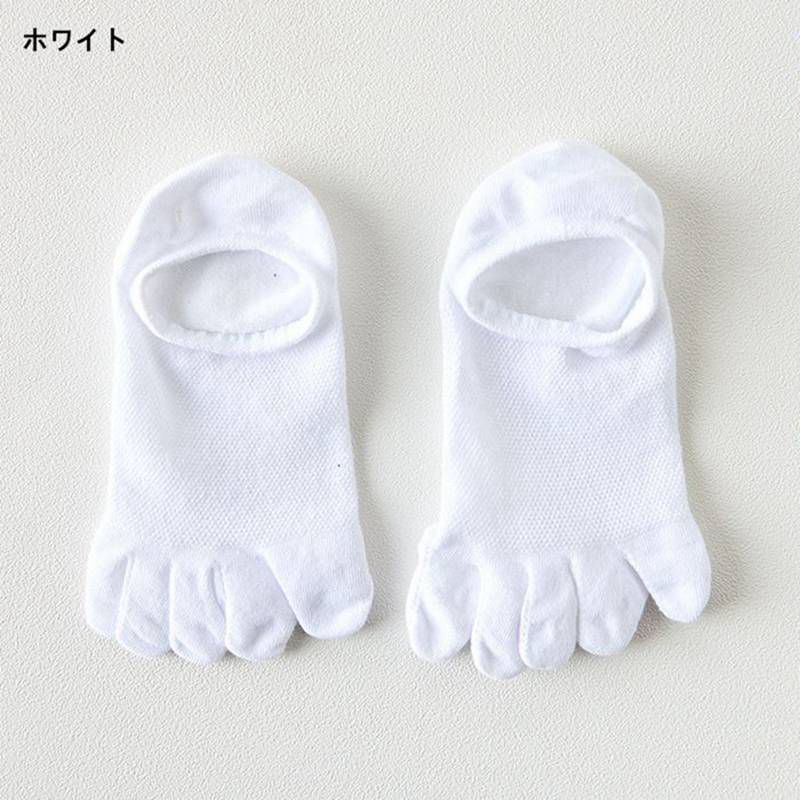 靴下 メッシュ メンズ 5本指ソックス 3足セット 脱げない 夏用 スニーカーソックス ショート 薄手 浅い 滑り止め 5本指靴下 蒸れない 涼しい おしゃれ