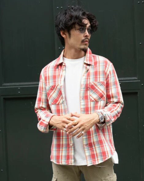 yPOINT2{zyTMTeB[GeB[z VINTAGE HEAVY PLAID SHIRTS(3FjTSHF2202