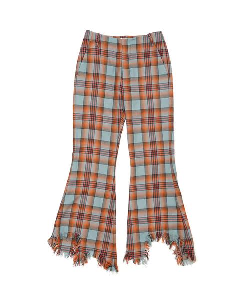 yPOINT2{zyFACETASM t@Zb^YzORIGINAL CHECK WOOL FRINGE PANTS(2F)(pc/{gX/UNISEX/23aw)