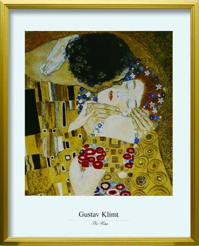 Rakuten - 【アートフレーム】アートパネル　名画　グスタフ・クリムト Gustav Klimt The Kiss L(GD)（ZFA-62361）