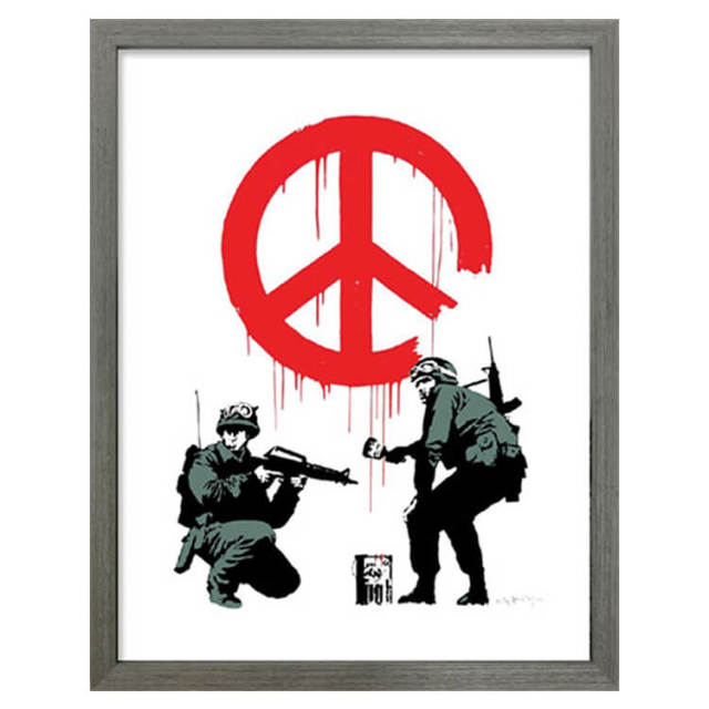 Rakuten - バンクシー アートフレーム Banksy Peace Soldiers 美工社 IBA-61733 30.5×38×3.2cm