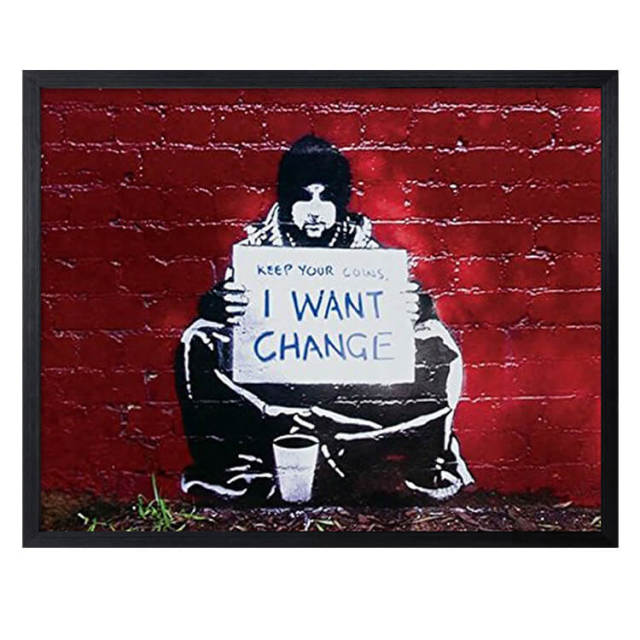 Rakuten - バンクシー アートフレーム Banksy I Want Change 美工社 IBA-61755 額付きインテリア