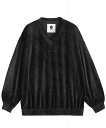 【POINT2倍】【SHAREEFシャリーフ】 STRIPE VELOR V-NECK L/S(23715058)(スウェット/TOPS/23AW)