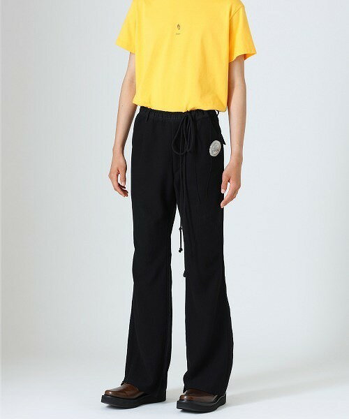 【SALE!!】【DIET BUTCHER ダイエットブッチャー】Docking flared trousers（DB82283001）(2色)（レザーパンツ/エコレザー/パンツ/ジャケット/アウター/OUTER/23AW)