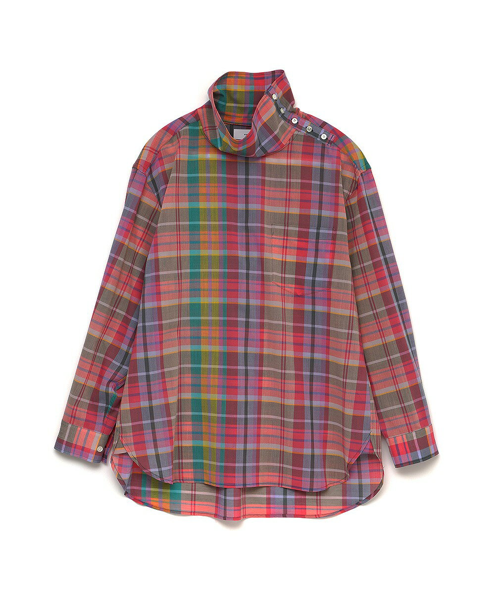 【25ss】【FACETASM ファセッタズム】MADRAS CHECK HIGH NECK SHIRT(トップス/シャツ/UNISEX/25ss)