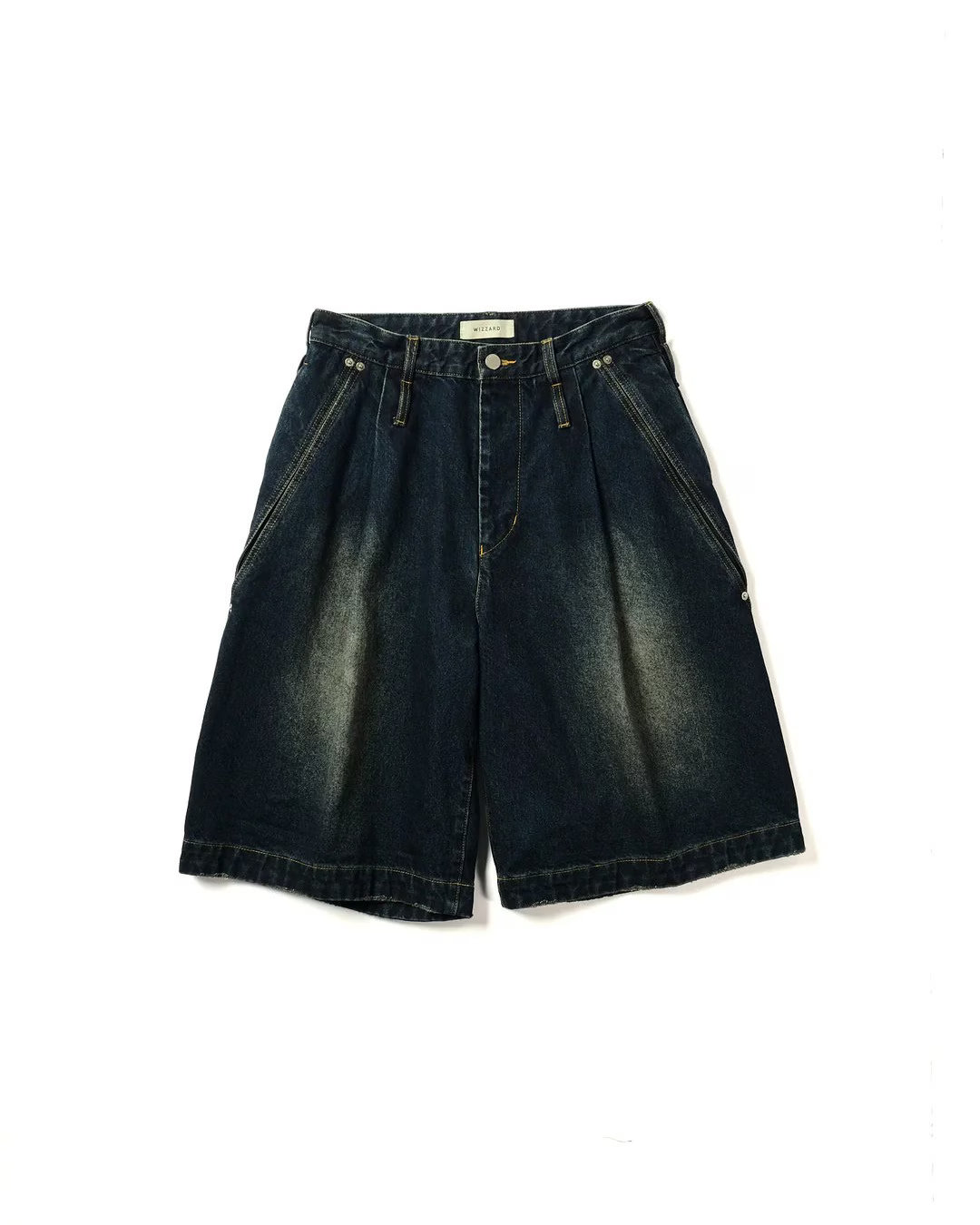 乐天商城 - 【即納】【WIZZARD (ウィザード) MOTION PLEAT WIDE DENIM SHORTS（3色）(パンツ,PANTS,ボトムス)