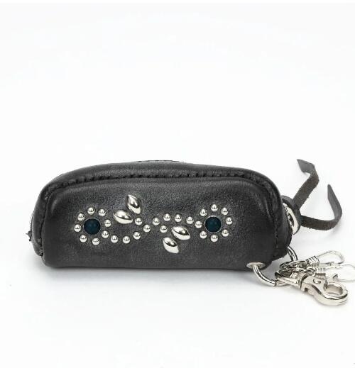(TMT)STUDS LEATHER KEY CASE ブラック
