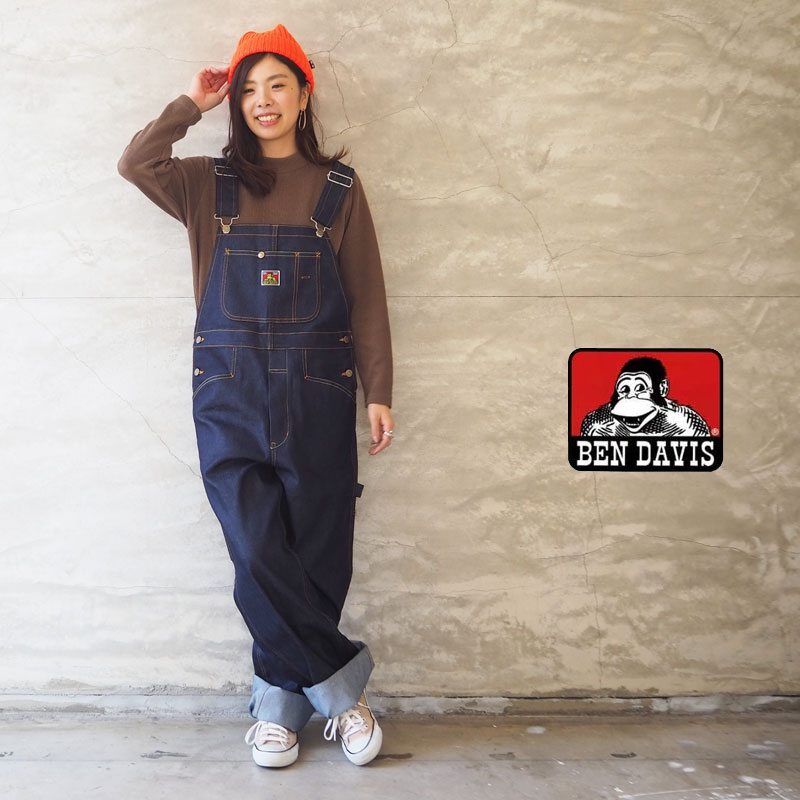 BEN DAVIS ベンデイビス オーバーオール デニム レディース OVERALLS BDYO-5100 サロペット オールインワン パンツ つなぎ ツナギ アメカジ ワーク シンプル おしゃれ ママコーデ ゆったり ブランド メンズ 日本製