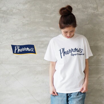 PHERROW'S フェローズ tシャツ レディース ロゴ プリント Tシャツ 20S-PT1 半袖 PHERROWS 半袖tシャツ ブランドロゴ アメカジ プリント バックプリント ブランド おしゃれ ゆったり 白 プリントTシャツ メンズ メール便可