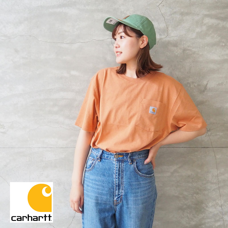 carhartt カーハート Tシャツ ゆったり 大きめ ポケットTシャツ CRHTT87-1 半袖 ポケットTシャツ ポケT ワンポイント ロゴ 無地 カットソー ワーク アメカジ おしゃれ ママコーデ ユニセックス レディース メンズ メール便可