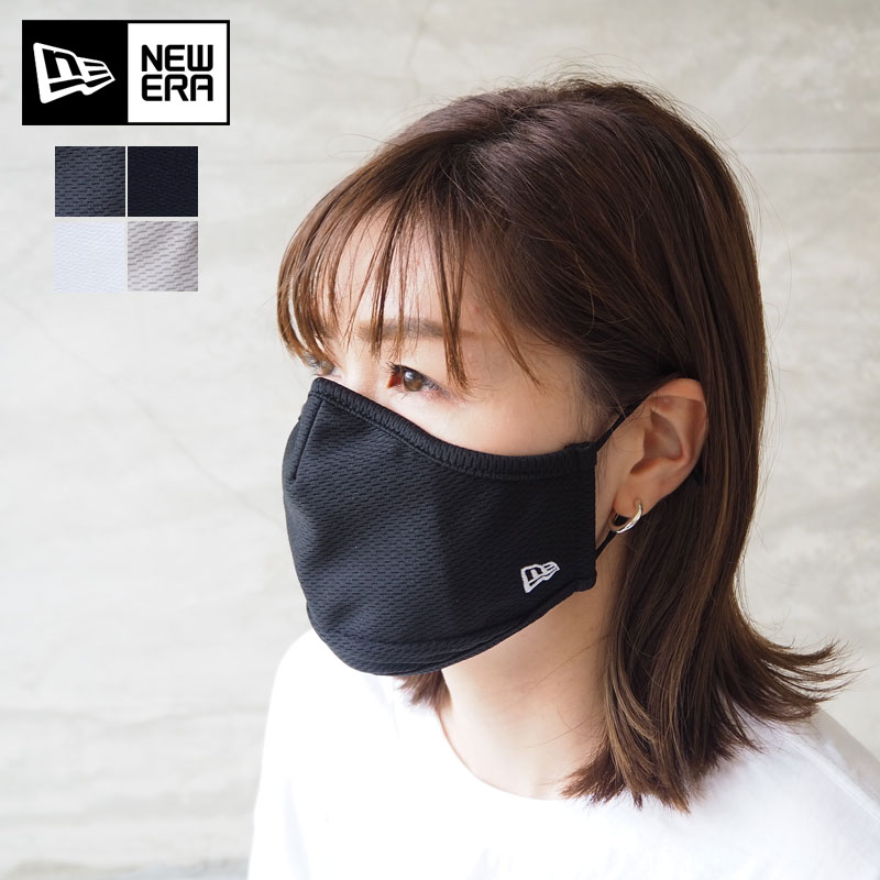 NEW ERA ニューエラ マスク メール便 FACE COVERING MASK 1267407 大人 レディース メンズ 布マスク 洗える 洗えるマスク 黒 白 グレー フィルター3枚付き フィルター付き フェイスマスク スポーツ アウトドア キャンプ キャンジョ 吸水速乾 消臭