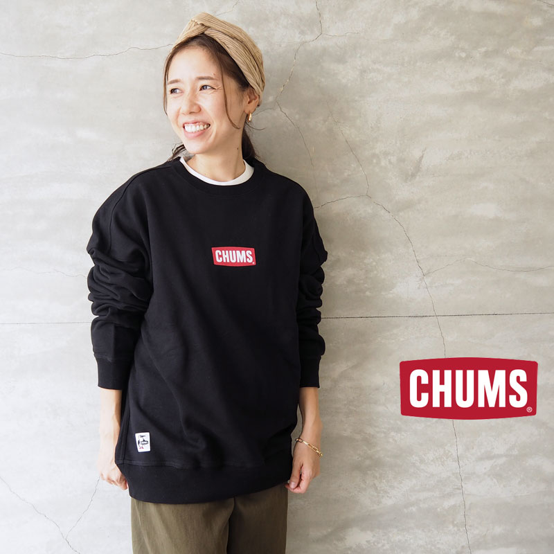 CHUMS チャムス トレーナー レディース Oversized Mini CHUMS Logo Crew Top オーバーサイズド ミニチャムスロゴ クルートップ CH00-1360 スウェット ビッグシルエット ゆったり ロゴ 裏起毛 秋冬 カジュアル キャンプ アウトドア おしゃれ ユニセックス メンズ