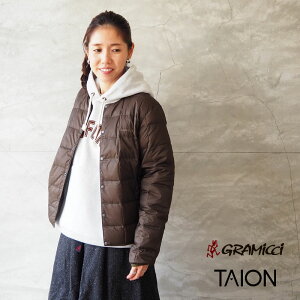 GRAMICCI × TAION グラミチ タイオン インナーダウン レディース インナー ダウン ジャケット INNER DOWN JACKET G3FU-J101-TG コラボ ノーカラー キルティング 軽量 黒 無地 ワンポイント 秋冬 シンプル アウトドア キャンプ メンズ ユニセックス XS 2XL