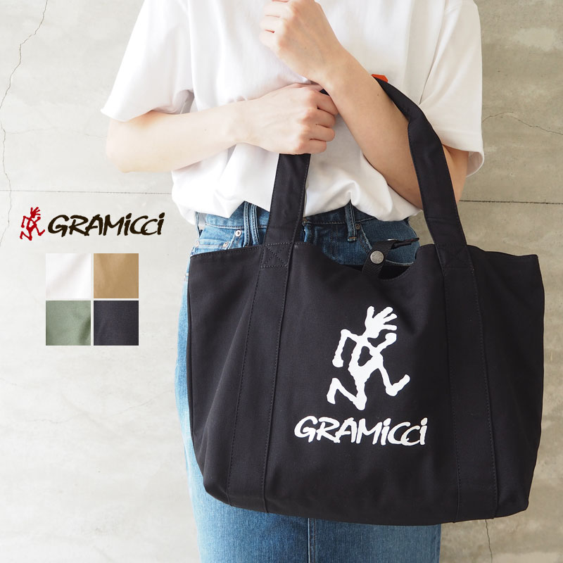 GRAMICCI グラミチ トートバッグ レディース TWILL TOTE GRB-0080 トート バッグ ツイルトート 鞄 カバン シンプル カジュアル アウトドア おしゃれ ロゴ サブバッグ スナップボタン 裏地 綿 コットン メンズ