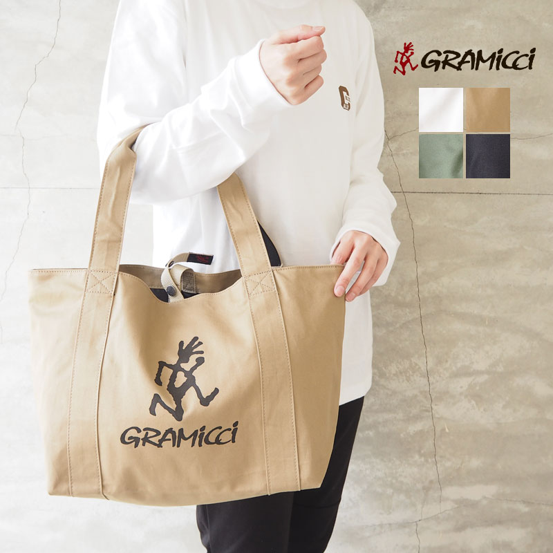 GRAMICCI グラミチ トートバッグ レディース TWILL TOTE GRB-0080 トート バッグ ツイルトート 鞄 カバン シンプル カジュアル アウトドア おしゃれ ロゴ サブバッグ スナップボタン 裏地 綿 コットン メンズ