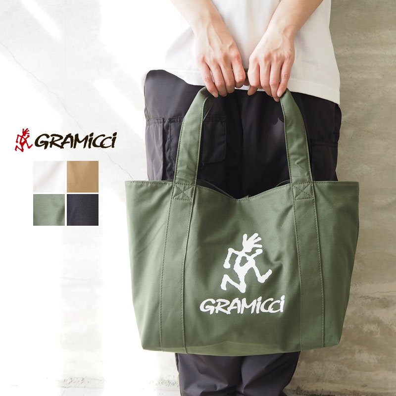 GRAMICCI グラミチ トートバッグ レディース TWILL TOTE GRB-0080 トート バッグ ツイルトート 鞄 カバン シンプル カジュアル アウトドア おしゃれ ロゴ サブバッグ スナップボタン 裏地 綿 コットン メンズ