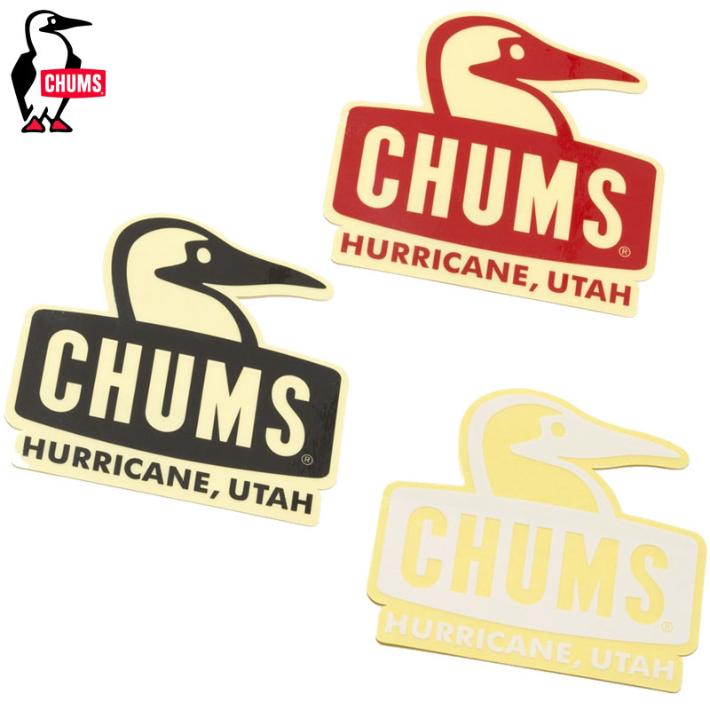 CHUMS チャムス ステッカー Sticker Booby Face CH62-1124 ブービーフェイス ブービー フェイス ロゴ ラベル シール ブランド カスタム アウトドアギア キャンプ アウトドア アウトドア女子 キャンプ女子 キャンジョ かわいい おしゃれ 黒 赤 白 メール便可