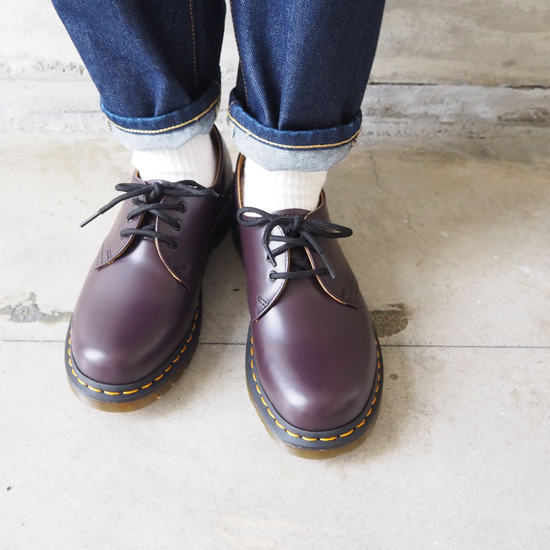 Dr.Martens ドクターマーチン レディース 1461 3 ホール シューズ バーガンディー 27284626 シューズ スリーホール マーチン ローカット ブーツ ロー 靴 レースアップ 定番 レースアップ おしゃれ レザー 革 スムースレザー 厚底 イエローステッチ