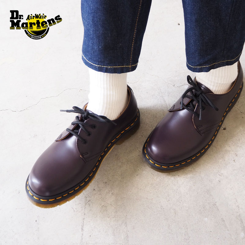 Dr.Martens ドクターマーチン レディース 1461 3 ホール シューズ バーガンディー 27284626 シューズ スリーホール マーチン ローカット ブーツ ロー 靴 レースアップ 定番 レースアップ おしゃれ レザー 革 スムースレザー 厚底 イエローステッチ