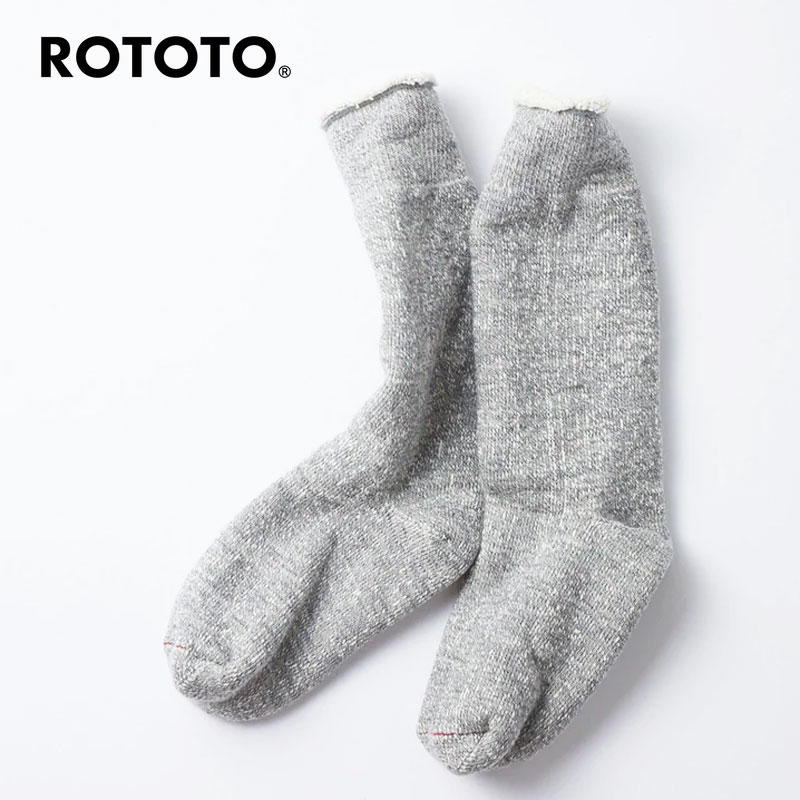 RoToTo ロトト 靴下 DUBLE FACE CREW SOCKS R1001 ソックス くつした くつ下 おしゃれ コットン 綿 パイル ふんわり ウール 大人 レディース 暖かい 春 秋 冬 日本製 オーガニックコットン メール便可