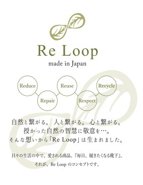 Re Loop リ・ループ リブハイクルーソックス 靴下 レディース ソックス 綿 コットン ショート リブソックス 日本製 国内 エコ ナチュラル 定番 グレー インディゴ カーキ ブラウン チャコール リループ SO-003