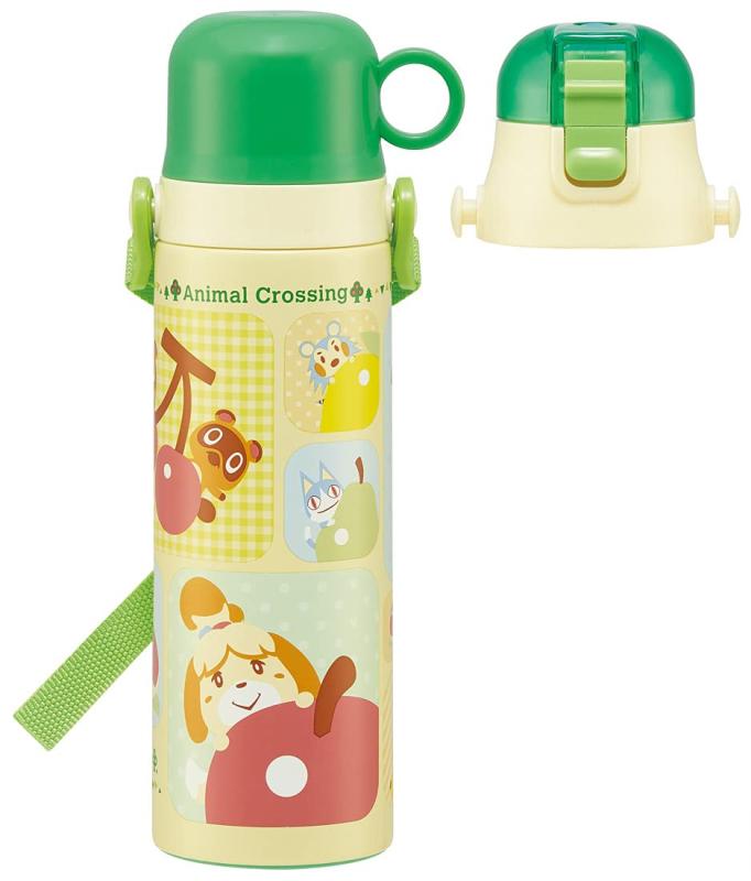 スケーター(skater) 子供用 ステンレス 水筒 2way 直飲み 580ml コップ飲み 570ml どうぶつの森 子供に優しい軽量タイプ 女の子 保温・保冷waterbottle スポーツボトル かわいい キッズ 子供 こども 水