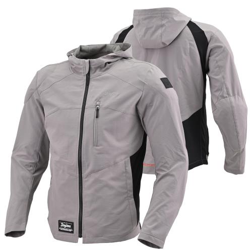 [デイトナ] バイク用 ジャケット 春夏 CE規格 ソフトプロテクター付属 吸湿速乾 ストレッチ性 クイックドライパーカー DJ-009 メンズ [DJ-009] ブラック/グレー L(2)