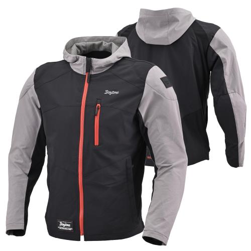 [デイトナ] バイク用 ジャケット 春夏 CE規格 ソフトプロテクター付属 吸湿速乾 ストレッチ性 クイックドライパーカー DJ-009 メンズ [DJ-009] ブラック/レッド 2XL(2)
