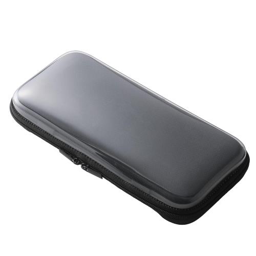 エレコム Nintendo Switch2専用 セミハードポーチ EVA素材 推しグッズ収納ポケット 【上面ポケットは中が見えるクリアタイプ】 ソフト収納ポケット付き ダブルファスナー 落下防止ストッパー ブラック GM-NS225EVDCBK