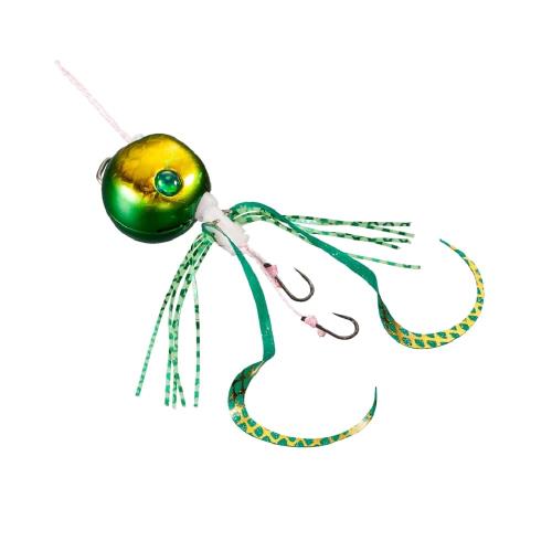 シマノ(SHIMANO) タイラバセット 炎月 ラクチェンバクバクR 004 グリーンゴールド 100g 鯛 ソルトメタル