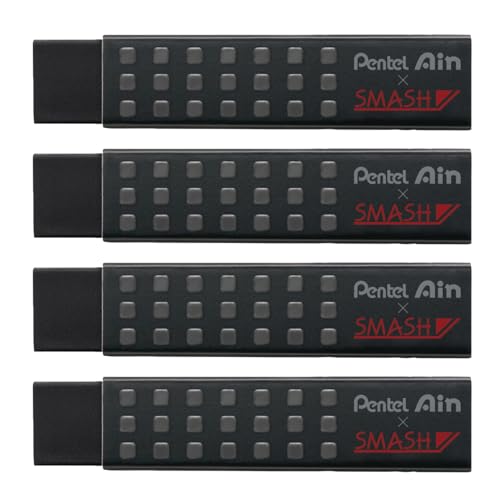 ぺんてる 消しゴム スマッシュ 黒 4個 AMZ-ZETH17SMN4