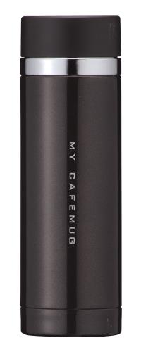 パール金属 水筒 300ml 直飲み ステンレス マグ レザーブラック プレミアムマイカフェスリム ダイレクト H-6934