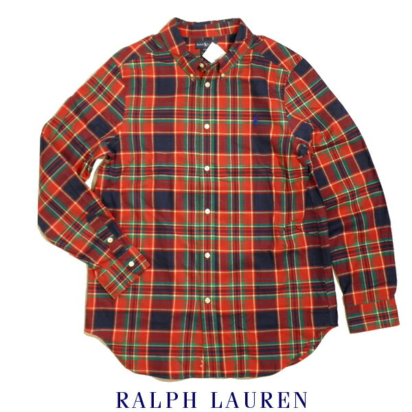 RALPH LAUREN BOY'S シャツ ラルフローレンボーイズ チェックシャツ ボタンダウン ポニーワンポイント レッド×グリーン×ネイビーetc キッズ ボーイズXLサイズ[メンズMサイズ相当] レディース兼用 メール便等POST投函送料無料