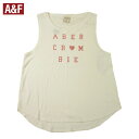 訳あり商品 アバクロ レディース タンクトップAbercrombieアバクロンビー Ladysノースリーブハート ロゴプリントLady's Mサイズホワイト メール便ネコポスPOST投函送料無料