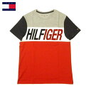 トミーヒルフィガーTOMMY HILFIGER DENIMパネルボーダーTシャツトリコロールカラーフラッグロゴ パッチワークレッド×ホワイト×ネイビー×グレーメンズ XSサイズ02Pメール便ネコポスポスト投函送料無料