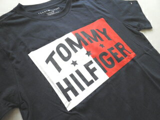 トミーヒルフィガー Tシャツ 半袖 TOMMY HILFIGER スター星柄 ロゴプリントトリコロールフラッグロゴ刺繍 ネイビー キッズ ボーイズ Lサイズ XLサイズ メンズSサイズ相当あり レディース兼用 メール便ネコポスPOST投函送料無料