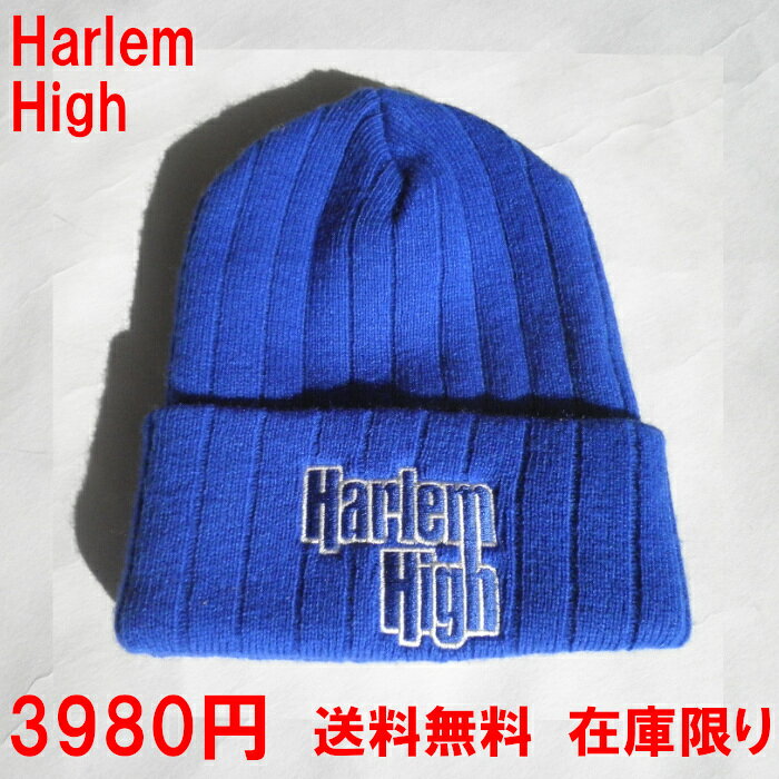 乐天商城 - HARLEM HIGH ハーレムハイ ニットキャップ ニット帽子 ビーニー ブルー×ホワイト ニューヨーク デッドストック メール便等ポスト投函送料無料