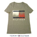 トミーヒルフィガー Tシャツ TOMMY HILFIGER トリコロールビッグフラッグロゴプリント グレー レディース Sサイズ Mサイズ Lサイズあり メール便ネコポス送料無料※日/時指定,代引きは注文確定後宅急便料金追加加算