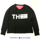 トミーヒルフィガー スポーツ トレーナー トリコロールカラー フラッグトロゴデザインプリント TOMMY HILFIGER SPORT スウェットシャツ ブラッ...